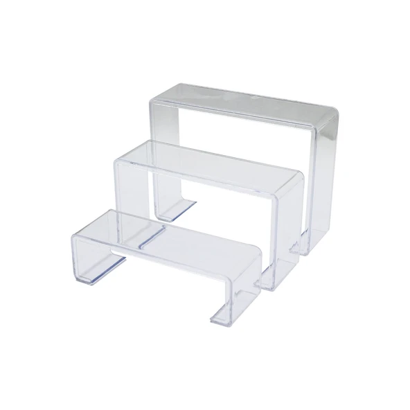 POŞETLİ 3 BOY MERDİVEN TEŞHİR AYAK YÜKSEKLİK: 6-11.5-16.5CM DERiNLİK: 6.5CM EN: 19.5-20.5-21.5CM (5224) ürün görseli 1