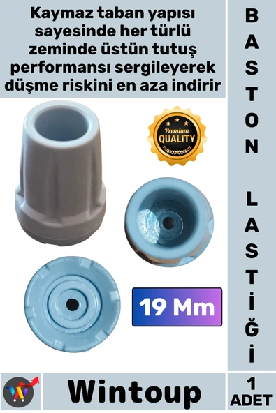 #Baston Kauçuk Kaymaz Dayanıklı Yedek Pabuç Güvenli Ortopedik Siyah Destek Baston Lastiği 19 Mm ürün görseli 1