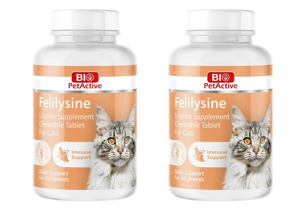 Bio PetActive Felilysine Tablet Kediler için L-Lizin Tablet 90 Lı 45 Gr. X 2 Adet ürün görseli 1