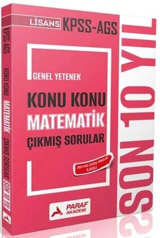 Paraf Akademi 2026 KPSS MEB-AGS Lisans Matematik Çıkmış Sorular Son 10 Yıl Konu Konu Çözümlü Paraf Akademi Yayınları ürün görseli 1