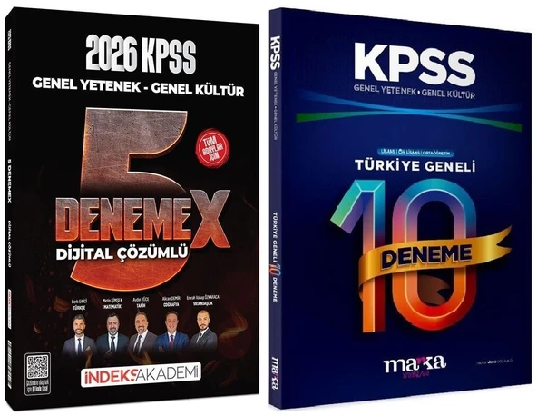 İndeks + Marka 2026 KPSS Genel Yetenek Genel Kültür 5+10 DenemeX 2 li Set İndeks Akademi + Marka Yayıncılık ürün görseli 1
