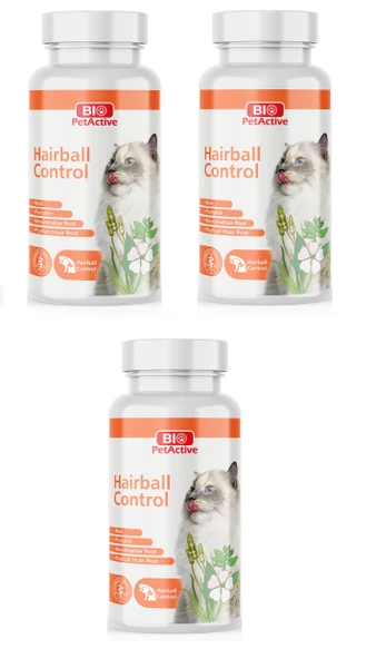 Bio PetActive Hairball Control Tablet Kediler için Tüy Yumağı Önleyici Tablet 90 Lı 45 Gr. X 3 Adet ürün görseli 1