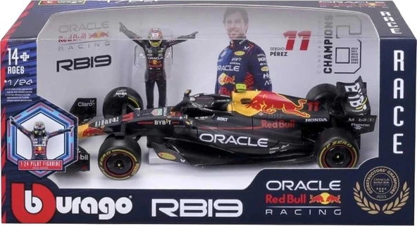 Oracle Red Bull Racing RB19 Figürlü Formula 1 Yarış Arabası Sergio Perez 1 / 24 Ölçek Model Araba ürün görseli 1