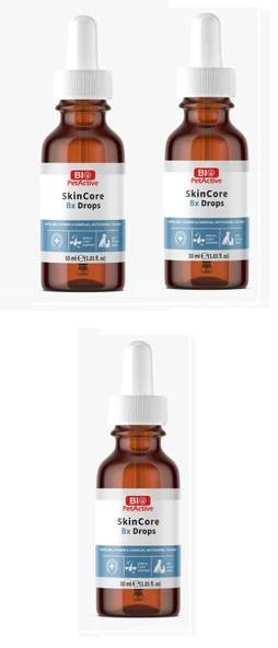 Bio PetActive Skincore Bx Drops Kedi ve Köpek İçin Deri ve Tüy Destekleyici Damla 30 ML. X 3 Adet ürün görseli 1