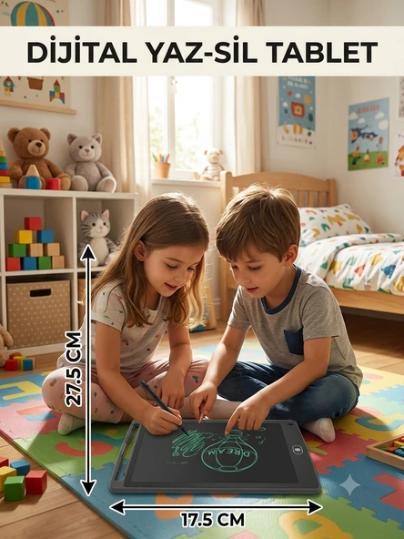 10 İNC Dijital Kalemli Çizim Yazı Tahtası Not Yazma Eğitim Tableti Writing Tablet Siyah ürün görseli 1