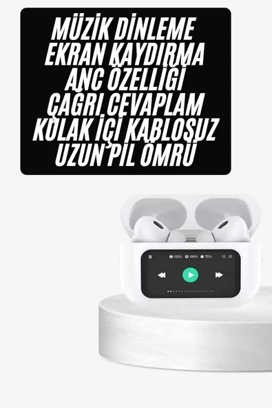Nevamel Dokunmatik Ekranlı ANC/ENC Yeni Nesil Pro Bluetooth Kulaklık Dokunmatik Ekran ürün görseli 1