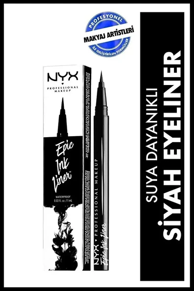 NYX Professional Makeup Suya Dayanıklı Epic Ink Siyah Eyeliner ürün görseli 1