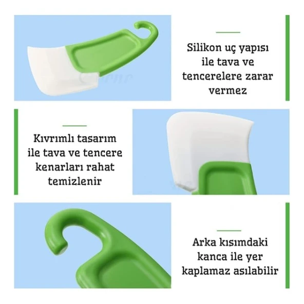 Silikon Uçlu Bulaşık Temizleme Kazıyıcı Spatula ürün görseli 1