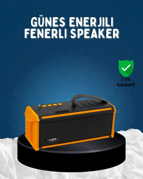 Nevamel J-IPOX P520 Bluetooth Hoparlör 8W Güçlü Ses Solar Şarj FM Radyo ürün görseli 1