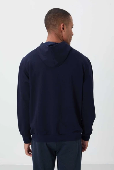 Erkek Lacivert Sweatshirt - Resim 4