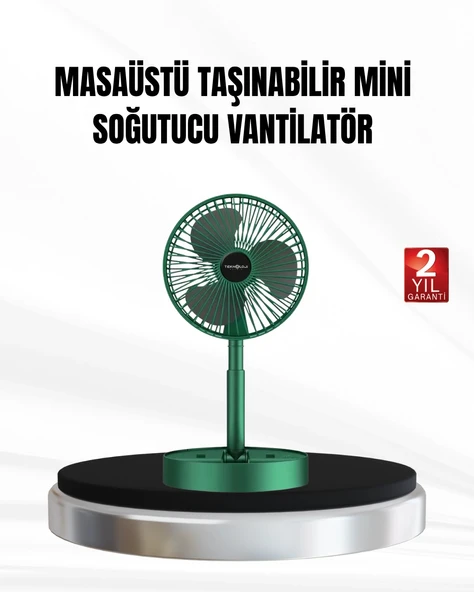 Nevamel® Şarjlı Mini Fan Katlanabilir 3 Hız Ayarlı Taşınabilir Tasarımlı ürün görseli 1