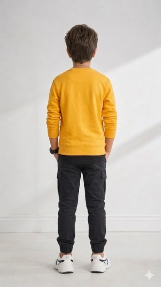 Erkek Çocuk Sarı Sweatshirt - Resim 4
