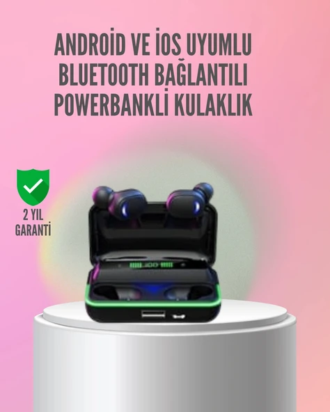 Nevamel® Powerbank Özellikli Bluetooth 5.1 Kulaklık Oyun ve Müzik İçin ürün görseli 1