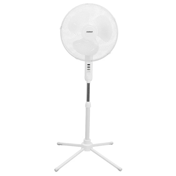 Nevamel® EVEREST FAN10 BEYAZ EcoWind 3 Kademeli Hız 40cm 3 Kanat Pervane ve Çerçeve 45W Otomatik Salınım Yükseklik Ayarl ürün görseli 1