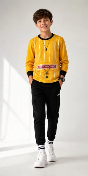 Erkek Çocuk Sarı Sweatshirt ürün görseli 1