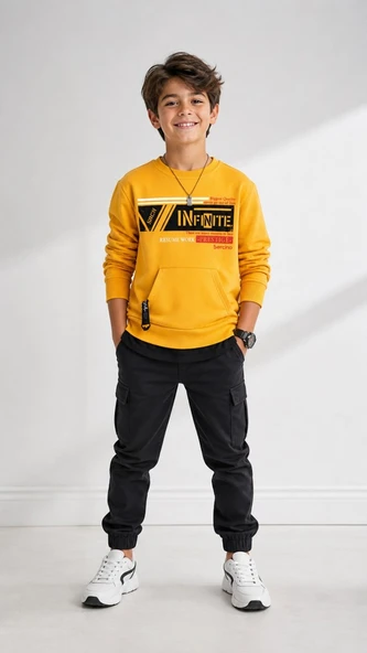 Erkek Çocuk Sarı Sweatshirt ürün görseli 1