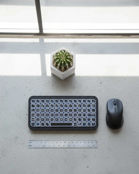 Nevamel® RGB Işıklı Kablosuz Mini Klavye 10 mm İnce Gövde ürün görseli 1