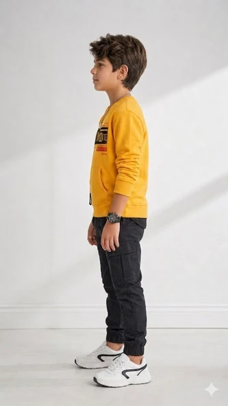 Erkek Çocuk Sarı Sweatshirt - Resim 3