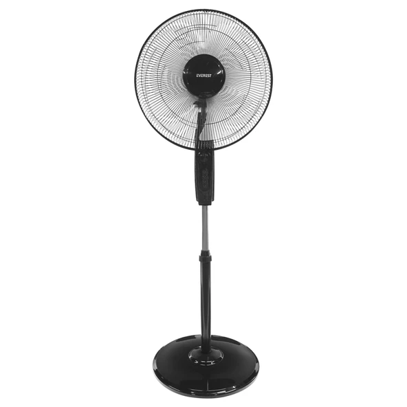 Nevamel® EVEREST FAN11 SİYAH CoolAir 3 Kademeli Hız 40cm 5 Kanat Pervane ve Çerçeve 45W Otomatik Salınım Yükseklik Ayarl ürün görseli 1