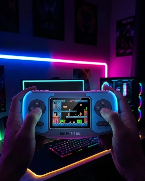 Nevamel® Retro El Konsolu Dahili Klasik Oyunlar AV TV Bağlantılı Şarjlı Oyun Cihazı ürün görseli 1