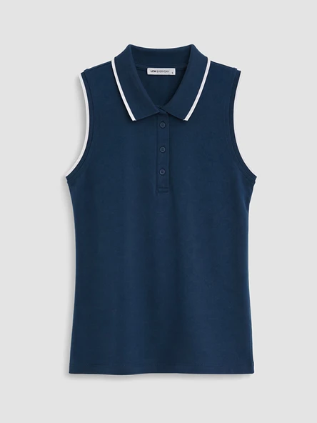 LCW EVERYDAY Lacivert Polo Yaka Pile Kadın Atlet ürün görseli 1