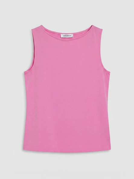 LCWAIKIKI Basic Pembe Bisiklet Yaka Kadın Atlet - Resim 5