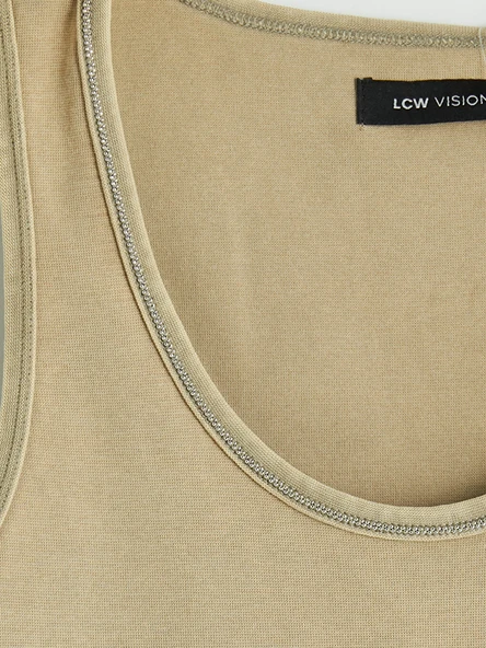LCW Vision Yeşil U Yaka Kadın Atlet - Resim 7