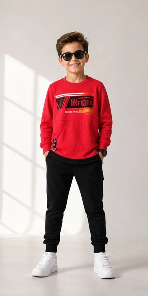 Erkek Çocuk Kırmızı Sweatshirt ürün görseli 1