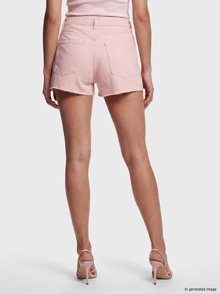 LCW Jeans Pembe Regular Fit Kadın Jean Şort - Resim 4