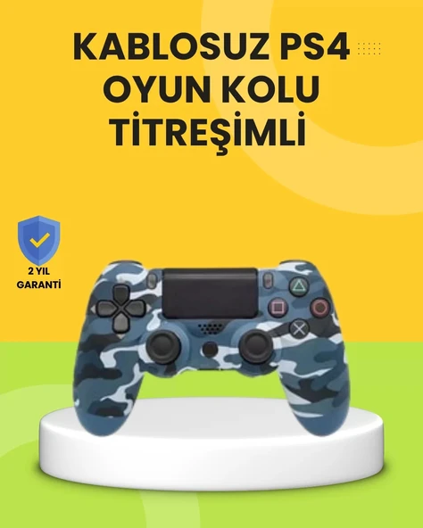 Nevamel® PS4 Uyumlu Kablosuz Oyun Kolu Ergonomik Çift Titreşimli ürün görseli 1