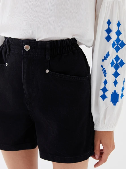 LCW Jeans Siyah Şort - Resim 4