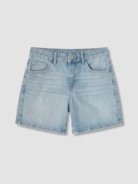 LCW Jeans İndigo Regular Fit Kadın Jean Şort - Resim 4