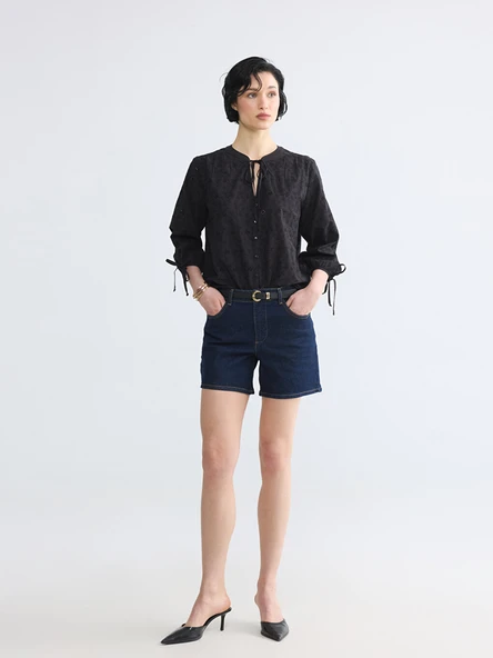 LCW Jeans İndigo Regular Fit Kadın Jean Şort ürün görseli 1