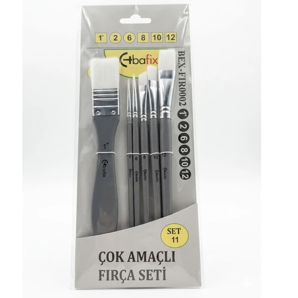 Bafix Fırça Seti Gri (1,2,6,8,10,12) 6 Lı Fır0002 ürün görseli 1
