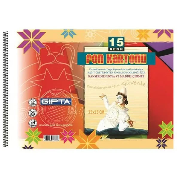 Gıpta Fon Kartonlu Resim Defteri 25X35 Cm 15 Renk 1576 (1 Adet) ürün görseli 1