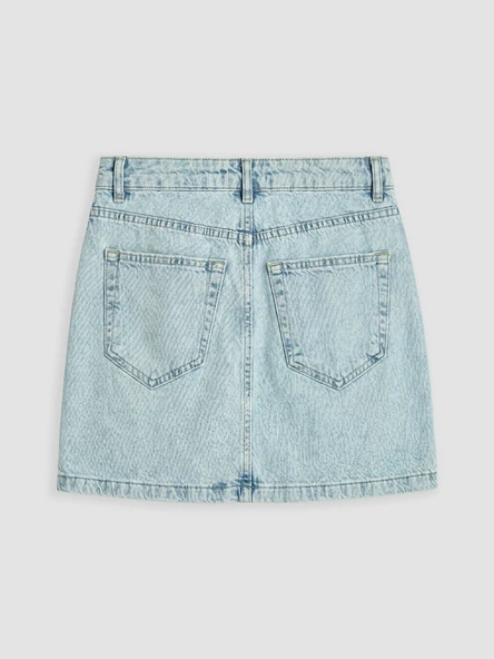 LCW Vision İndigo Regular Fit Mini Jean Etek - Resim 6