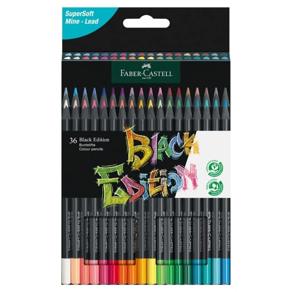 Faber-Castell Black Edition Kuru Boya Kalemi 36 Renk ürün görseli 1