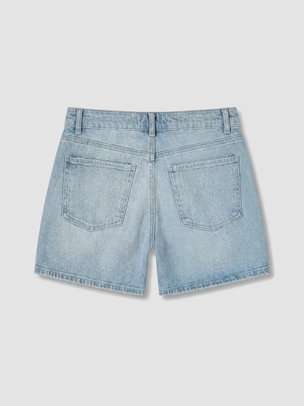 LCW Jeans İndigo Regular Fit Kadın Jean Şort - Resim 6