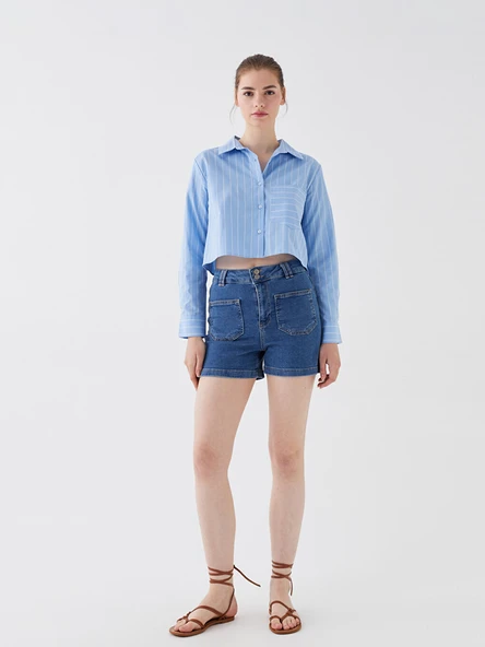 LCW Jeans İndigo Şort - Resim 3