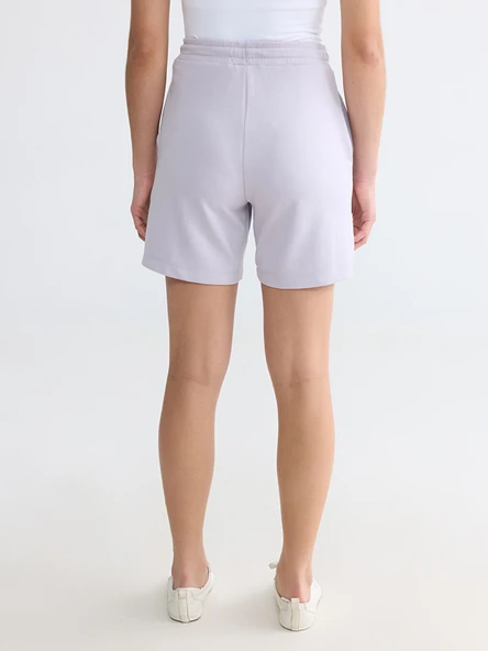 LCWAIKIKI Basic Lila Beli Lastikli Soft Touch Kadın Şort - Resim 4