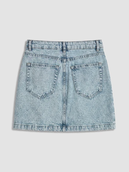 LCW Vision İndigo Regular Fit Mini Jean Etek - Resim 7