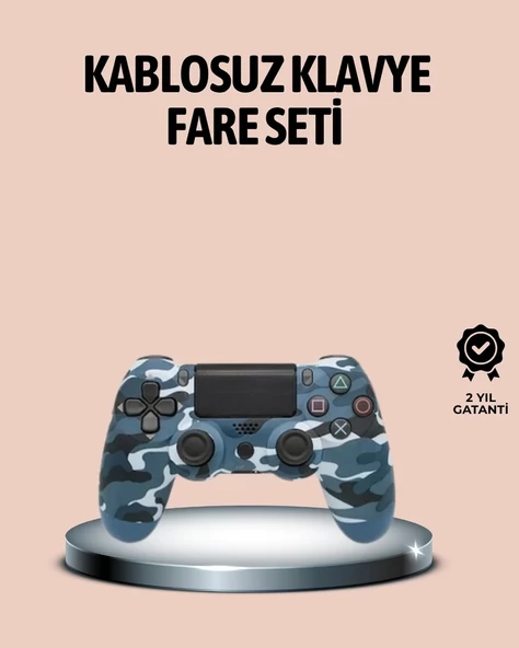 Nevamel® Bluetooth Kablosuz PS4 Gamepad Çift Motorlu Siyah Controller ürün görseli 1