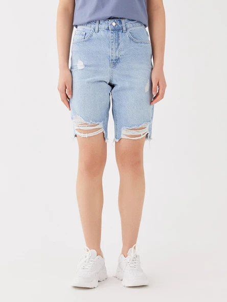 LCW Jeans İndigo Şort - Resim 5