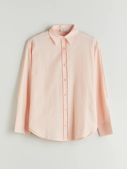 LCW Vision Pembe Oversize Kadın Gömlek - Resim 5