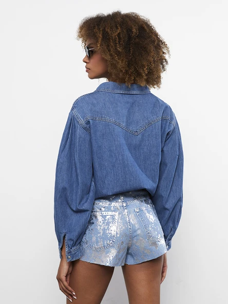 LCW Jeans İndigo Şort - Resim 4