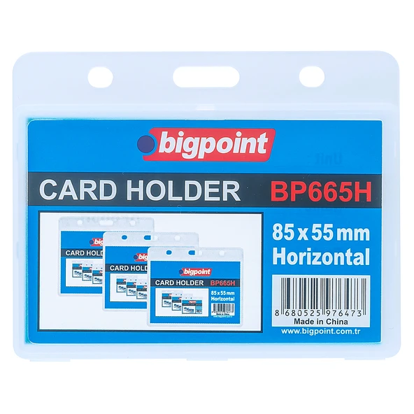 Bigpoint Kart Kabı Pp Su Geçirmez Yatay 85X55Mm Bp665H (5 Li Paket) ürün görseli 1