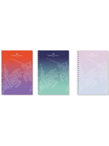 Faber-Castell Defter Spiralli Plastik Kapak Flow 80 Yaprak Kareli (3 Lü Paket) 5075000502000 ürün görseli 1