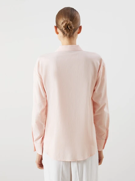 LCW Vision Pembe Oversize Kadın Gömlek - Resim 4