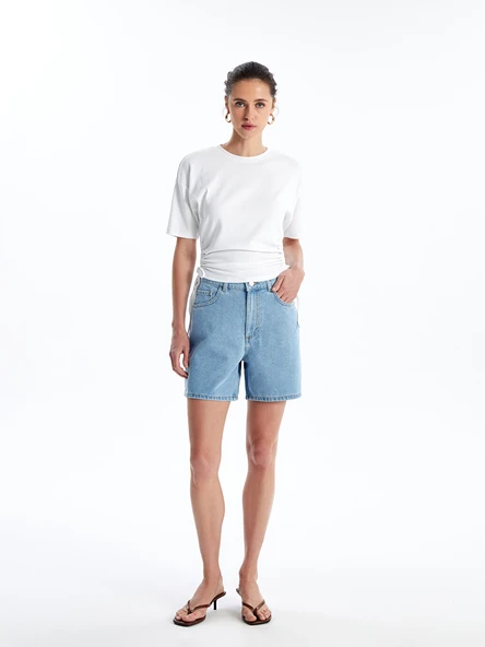 LCW Jeans İndigo Bermuda Fit Kadın Jean Şort ürün görseli 1