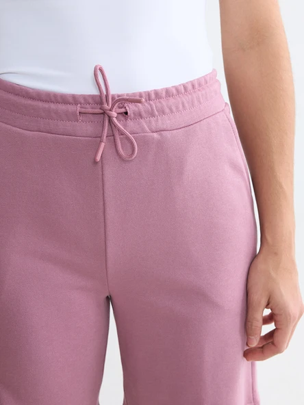 LCWAIKIKI Basic Pembe Beli Lastikli Kadın Şort - Resim 3
